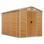 vidaXL Caseta de jardín acero galvanizado marrón claro 191x300x198 cm vidaXL Caseta de jardín acero galvanizado marrón claro 191x300x198 cm