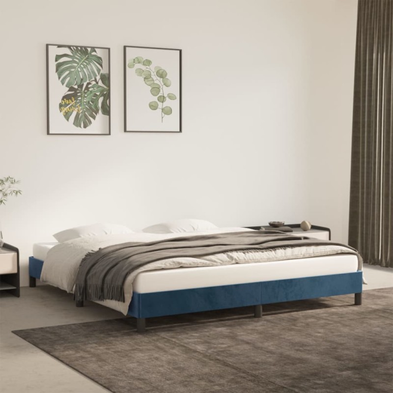 vidaXL Estructura de cama de terciopelo azul 160x200 cm vidaXL Estructura de cama de terciopelo azul 160x200 cm