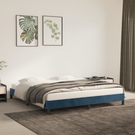 vidaXL Estructura de cama de terciopelo azul 160x200 cm