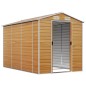 vidaXL Caseta de jardín acero galvanizado marrón claro 191x300x198 cm vidaXL Caseta de jardín acero galvanizado marrón claro 191x300x198 cm