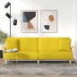 vidaXL Sofá cama con reposabrazos tela amarillo claro vidaXL Sofá cama con reposabrazos tela amarillo claro