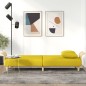 vidaXL Sofá cama con reposabrazos tela amarillo claro vidaXL Sofá cama con reposabrazos tela amarillo claro