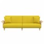 vidaXL Sofá cama con reposabrazos tela amarillo claro vidaXL Sofá cama con reposabrazos tela amarillo claro