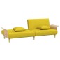 vidaXL Sofá cama con reposabrazos tela amarillo claro vidaXL Sofá cama con reposabrazos tela amarillo claro