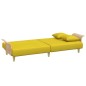 vidaXL Sofá cama con reposabrazos tela amarillo claro vidaXL Sofá cama con reposabrazos tela amarillo claro