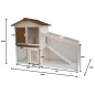 @Pet Conejera Tommy blanco y marrón 140x65x100 cm 20072 @Pet Conejera Tommy blanco y marrón 140x65x100 cm 20072