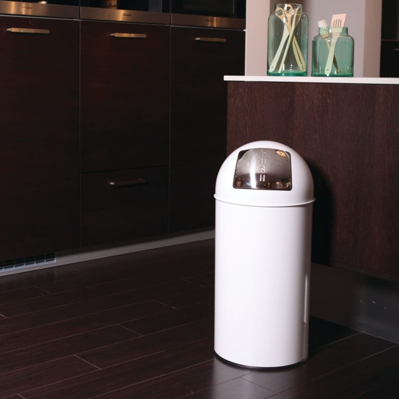 EKO Cubo de basura con tapa a presión 40 L blanco EKO Cubo de basura con tapa a presión 40 L blanco