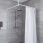 Kleine Wolke Barra para cortina de ducha universal 3 tamaños blanco Kleine Wolke Barra para cortina de ducha universal 3 tamaños blanco