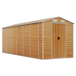 vidaXL Caseta de jardín acero galvanizado marrón claro 191x555x198 cm