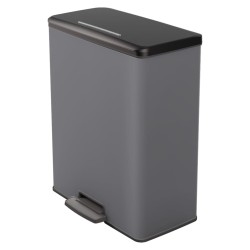 Curver Papelera de pedal Deco rectangular gris frío 65 L