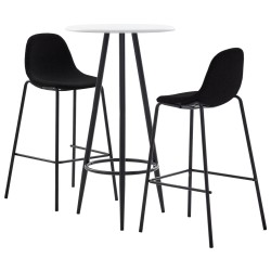 vidaXL Juego de mesa alta y taburetes 3 piezas tela negro