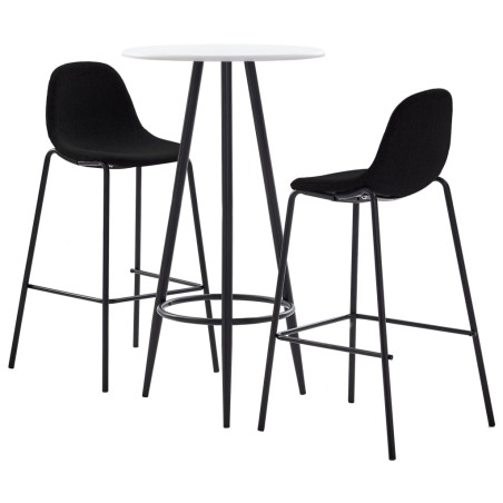 vidaXL Juego de mesa alta y taburetes 3 piezas tela negro