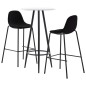vidaXL Juego de mesa alta y taburetes 3 piezas tela negro vidaXL Juego de mesa alta y taburetes 3 piezas tela negro