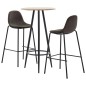 vidaXL Juego de mesa alta y taburetes 3 piezas tela gris oscuro vidaXL Juego de mesa alta y taburetes 3 piezas tela gris oscuro