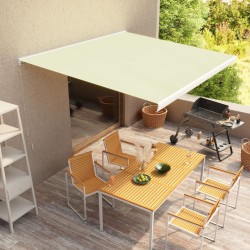 vidaXL Toldo de carrete manual color crema 350x250 cm