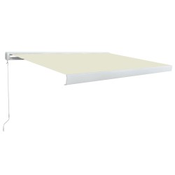 vidaXL Toldo de carrete manual color crema 350x250 cm