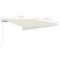vidaXL Toldo de carrete manual color crema 350x250 cm vidaXL Toldo de carrete manual color crema 350x250 cm