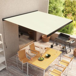 vidaXL Toldo de carrete manual color crema 350x250 cm