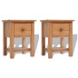 vidaXL Mesitas de noche 2 unidades madera maciza de roble 36x30x47 cm vidaXL Mesitas de noche 2 unidades madera maciza de roble 36x30x47 cm