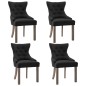 vidaXL Sillas de comedor 4 unidades tela negra vidaXL Sillas de comedor 4 unidades tela negra