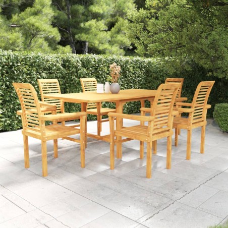 vidaXL Conjunto de comedor de jardín 7 piezas madera maciza de teca