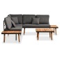 vidaXL Set de muebles de jardín 4 piezas con cojines madera de acacia vidaXL Set de muebles de jardín 4 piezas con cojines madera de acacia