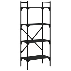 vidaXL Librería de 4 estantes madera ingeniería negro 56x31,5x138,5 cm