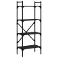 vidaXL Librería de 4 estantes madera ingeniería negro 56x31,5x138,5 cm