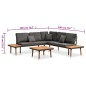 vidaXL Set de muebles de jardín 4 piezas con cojines madera de acacia vidaXL Set de muebles de jardín 4 piezas con cojines madera de acacia