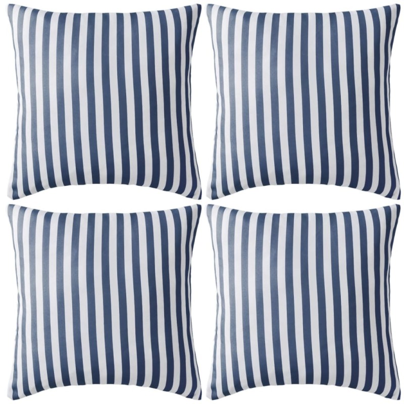 vidaXL Cojines para exterior a rayas 45x45 cm azul marino 4 unidades vidaXL Cojines para exterior a rayas 45x45 cm azul marino 4 unidades