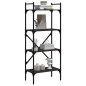 vidaXL Librería de 4 estantes madera ingeniería negro 56x31,5x138,5 cm