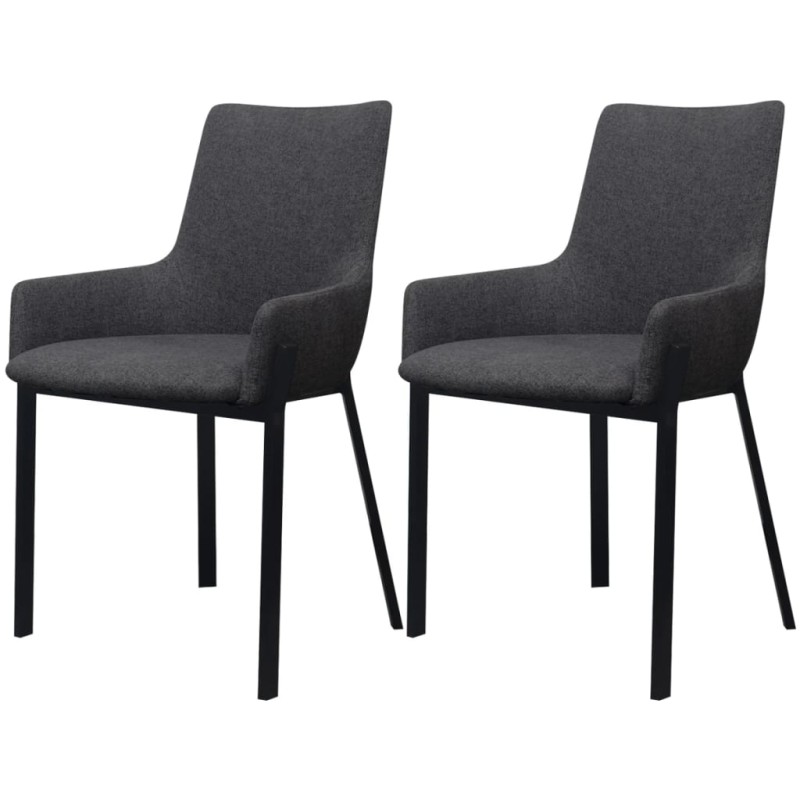 vidaXL Sillas de comedor 2 unidades tela gris oscuro vidaXL Sillas de comedor 2 unidades tela gris oscuro