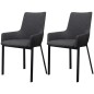 vidaXL Sillas de comedor 2 unidades tela gris oscuro vidaXL Sillas de comedor 2 unidades tela gris oscuro