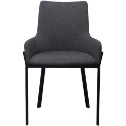 vidaXL Sillas de comedor 2 unidades tela gris oscuro