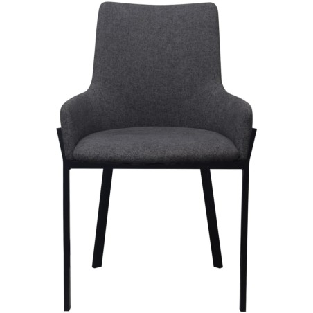 vidaXL Sillas de comedor 2 unidades tela gris oscuro