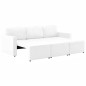 vidaXL Sofá cama modular de 3 plazas de cuero sintético blanco vidaXL Sofá cama modular de 3 plazas de cuero sintético blanco