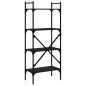 vidaXL Librería de 4 estantes madera ingeniería negro 56x31,5x138,5 cm