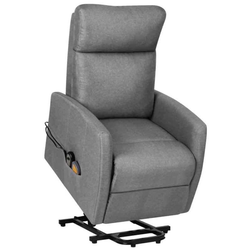 vidaXL Sillón de masaje elevable tela gris claro vidaXL Sillón de masaje elevable tela gris claro