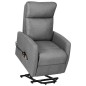vidaXL Sillón de masaje elevable tela gris claro vidaXL Sillón de masaje elevable tela gris claro