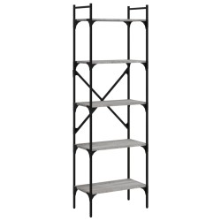 vidaXL Librería de 5 estantes madera gris Sonoma 56x31,5x174 cm