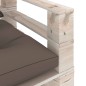 vidaXL Sofá de jardín de palets con cojines taupe madera de pino