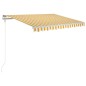 vidaXL Toldo automático LED sensor de viento amarillo blanco 300x250cm vidaXL Toldo automático LED sensor de viento amarillo blanco 300x250cm