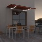 vidaXL Toldo manual retráctil con LED naranja y marrón 300x250 cm vidaXL Toldo manual retráctil con LED naranja y marrón 300x250 cm