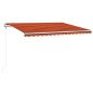 vidaXL Toldo automático LED sensor de viento naranja marrón 400x300 cm vidaXL Toldo automático LED sensor de viento naranja marrón 400x300 cm