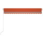 vidaXL Toldo automático LED sensor de viento naranja marrón 400x300 cm vidaXL Toldo automático LED sensor de viento naranja marrón 400x300 cm