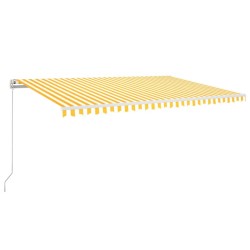 vidaXL Toldo retráctil automático amarillo y blanco 500x300 cm