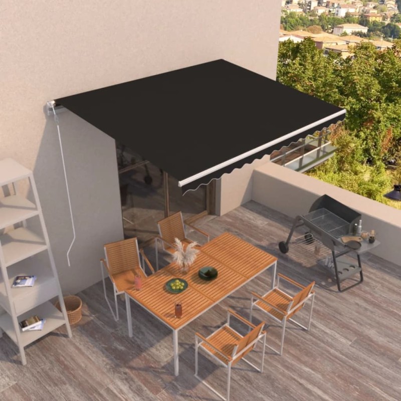 vidaXL Toldo retráctil automático gris antracita 450x350 cm vidaXL Toldo retráctil automático gris antracita 450x350 cm