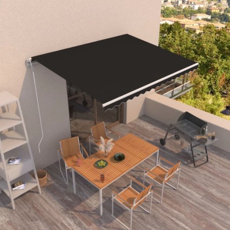vidaXL Toldo retráctil automático gris antracita 450x350 cm