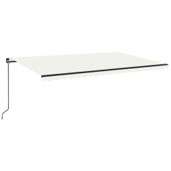 vidaXL Toldo retráctil manual color crema 500x350 cm