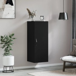 vidaXL Armario de pared madera de ingeniería negro 34,5x34x90 cm